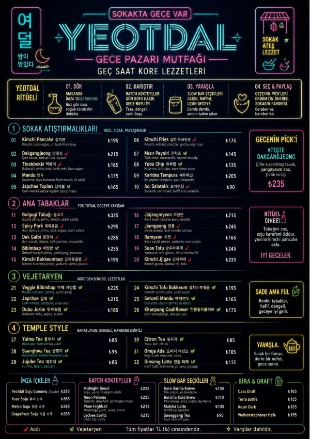 Night Market Neon korean-menu menu template preview
