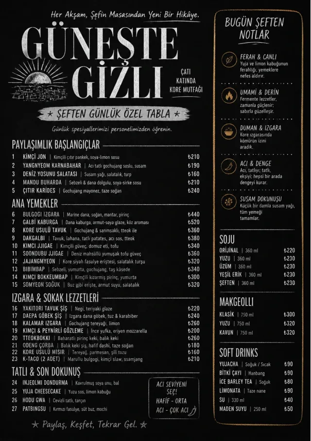 Chef Specials Board korean-menu menu template preview