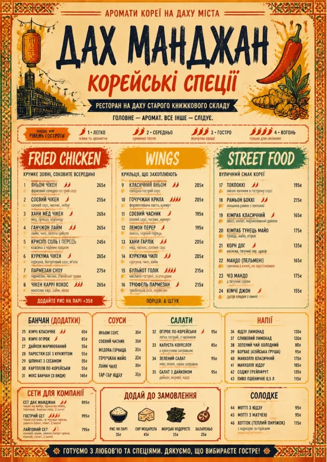 Spice Market Bold korean-menu menu template preview