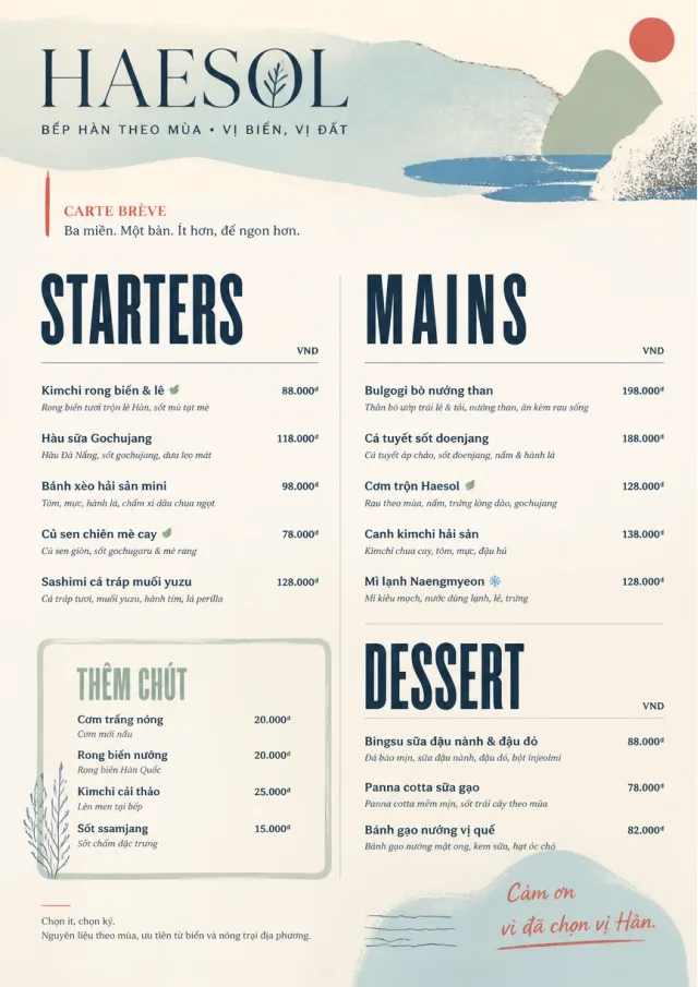 Chef Carte Brève korean-menu menu template preview
