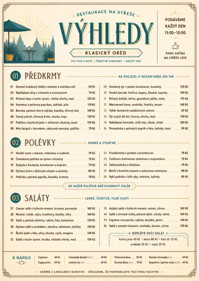 Sunrise Classic lunch-menu menu template preview