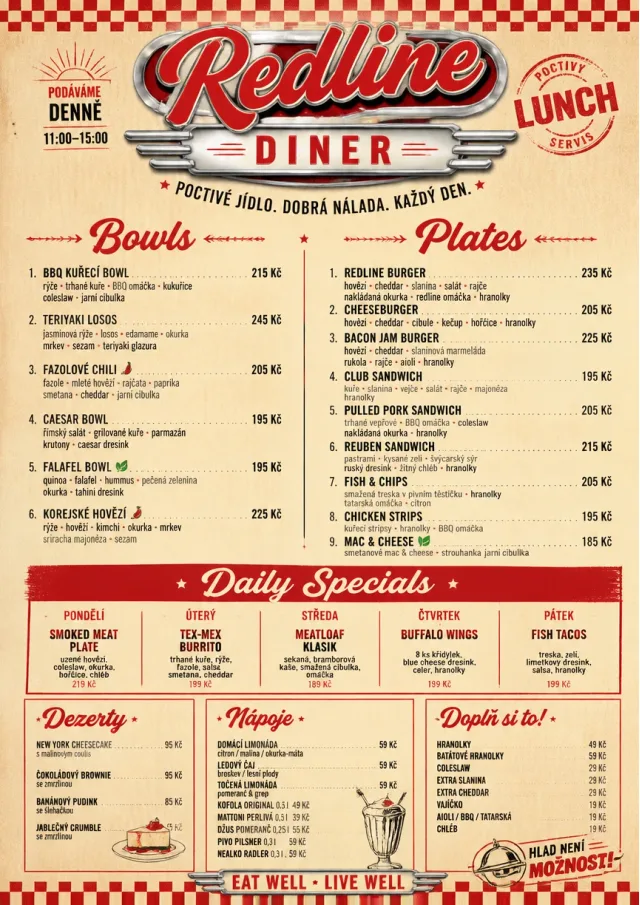 Diner Comfort lunch-menu menu template preview