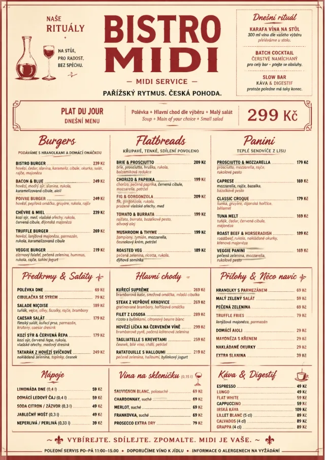 Bistro Midi lunch-menu menu template preview