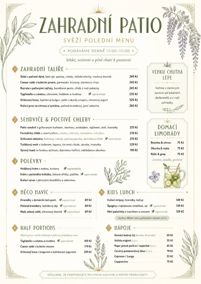 Garden Patio Day lunch-menu menu template preview