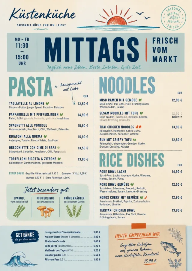 Market Fresh Midday lunch-menu menu template preview