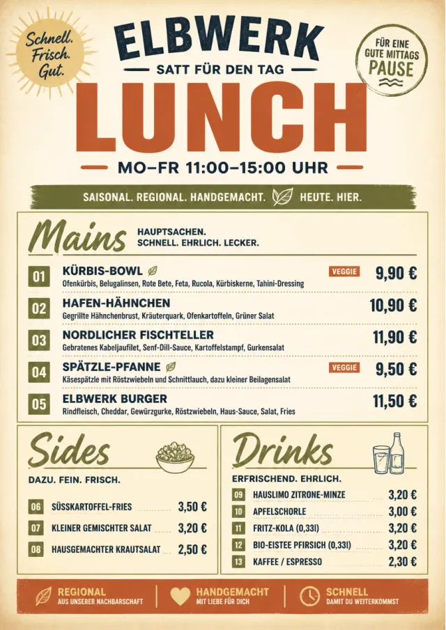 Counter Quick Board lunch-menu menu template preview