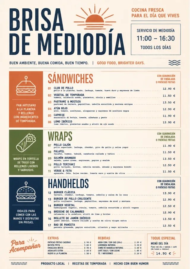 Modern Brunch Editorial lunch-menu menu template preview