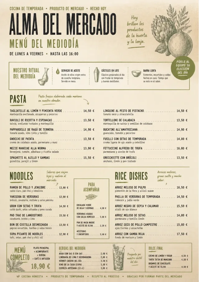 Market Fresh Midday lunch-menu menu template preview