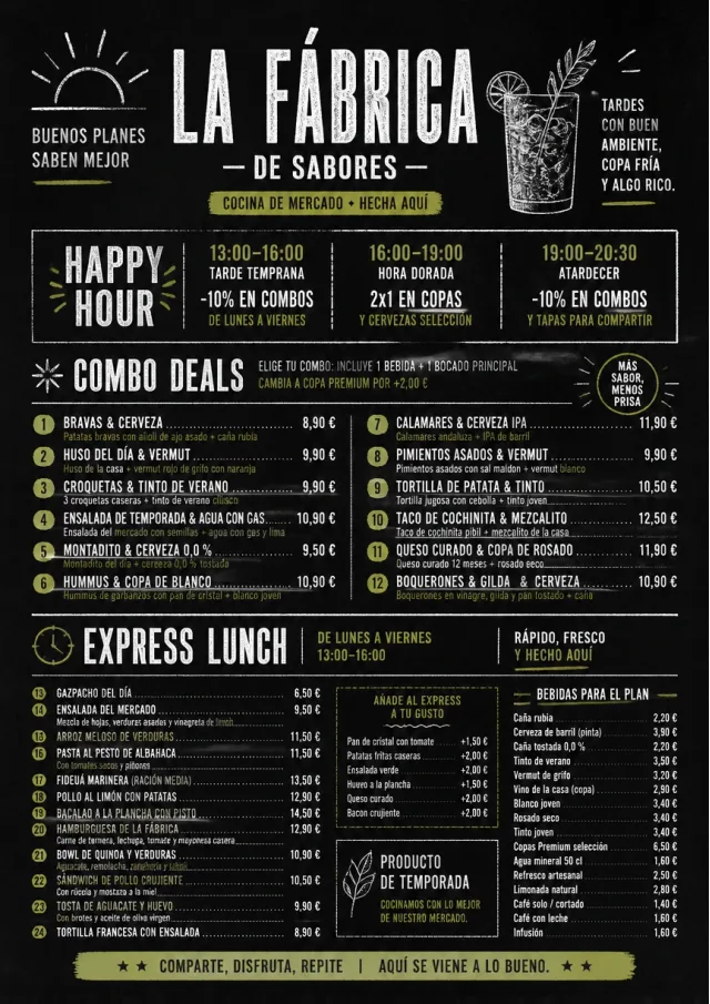 Happy Hour Promo lunch-menu menu template preview