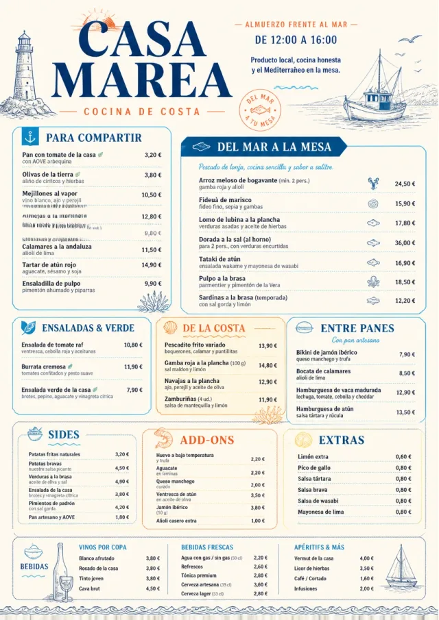 Coastal Midday lunch-menu menu template preview