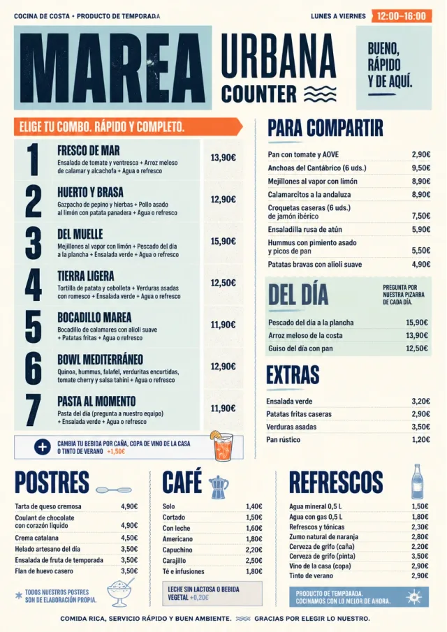 Urban Counter Quick lunch-menu menu template preview