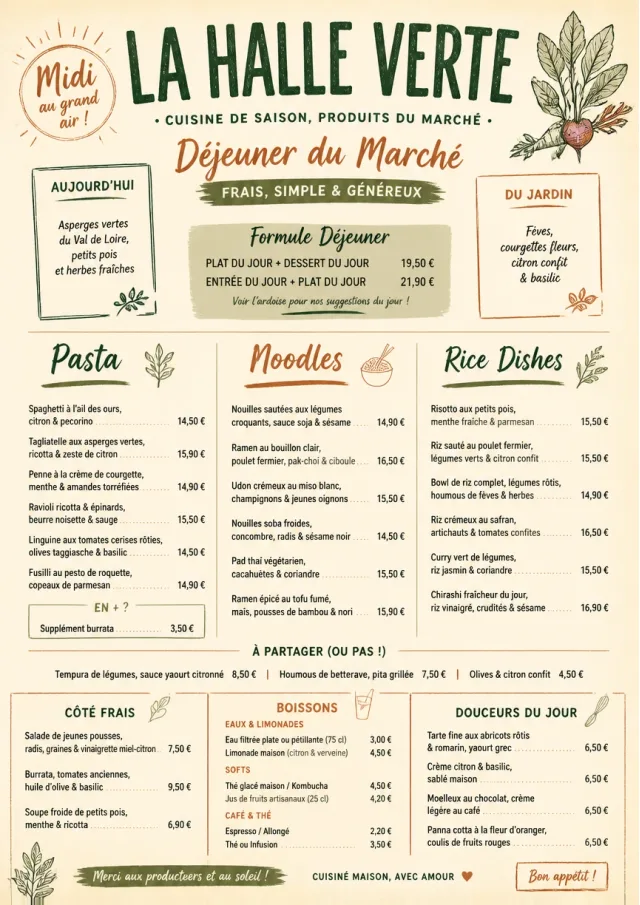 Market Fresh Midday lunch-menu menu template preview