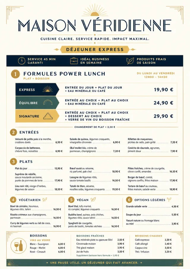 Power Lunch lunch-menu menu template preview