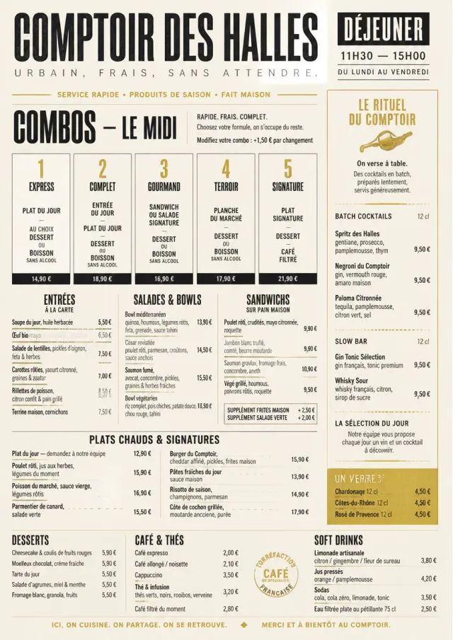 Urban Counter Quick lunch-menu menu template preview