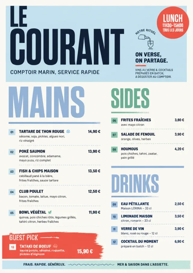 Counter Quick Board lunch-menu menu template preview