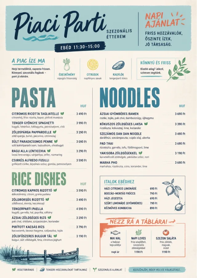 Market Fresh Midday lunch-menu menu template preview