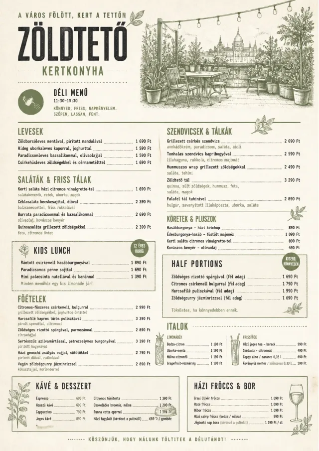 Garden Patio Day lunch-menu menu template preview