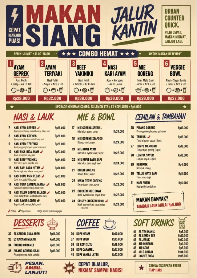 Urban Counter Quick lunch-menu menu template preview