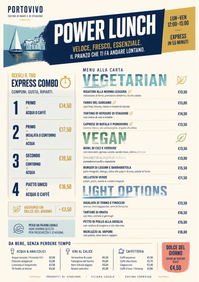 Power Lunch lunch-menu menu template preview