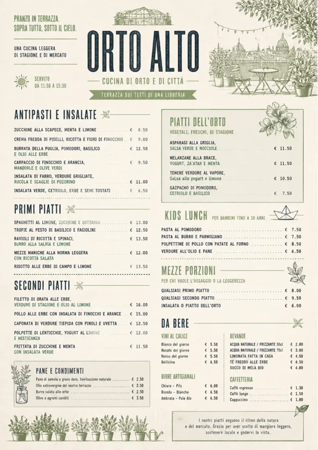 Garden Patio Day lunch-menu menu template preview