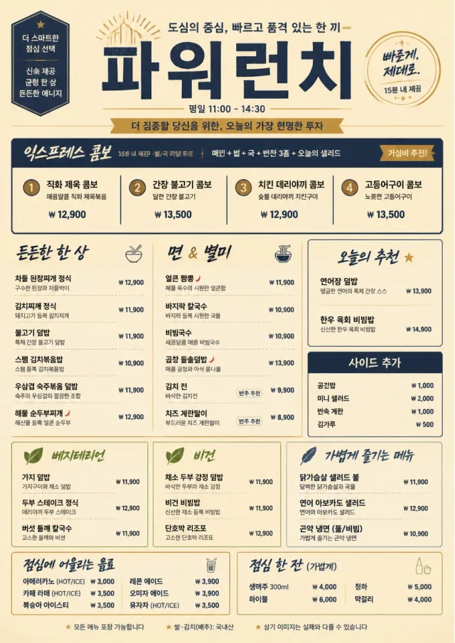 Power Lunch lunch-menu menu template preview
