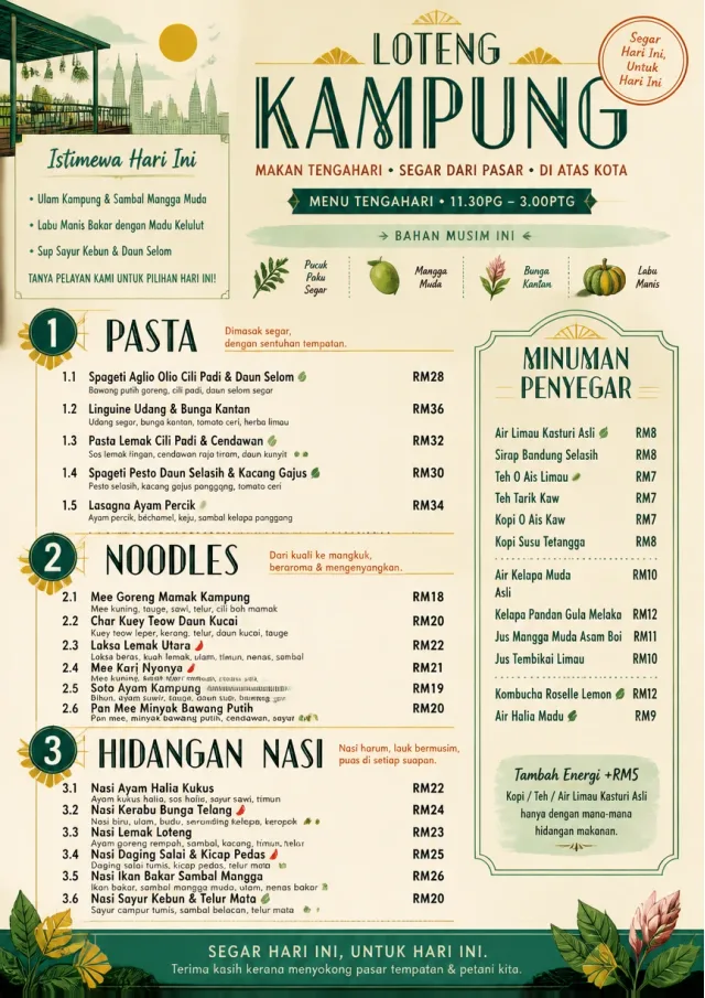 Market Fresh Midday lunch-menu menu template preview