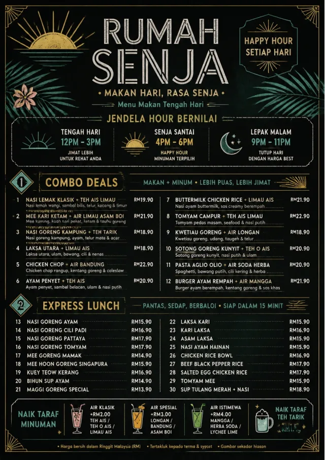 Happy Hour Promo lunch-menu menu template preview
