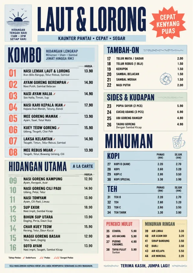 Urban Counter Quick lunch-menu menu template preview