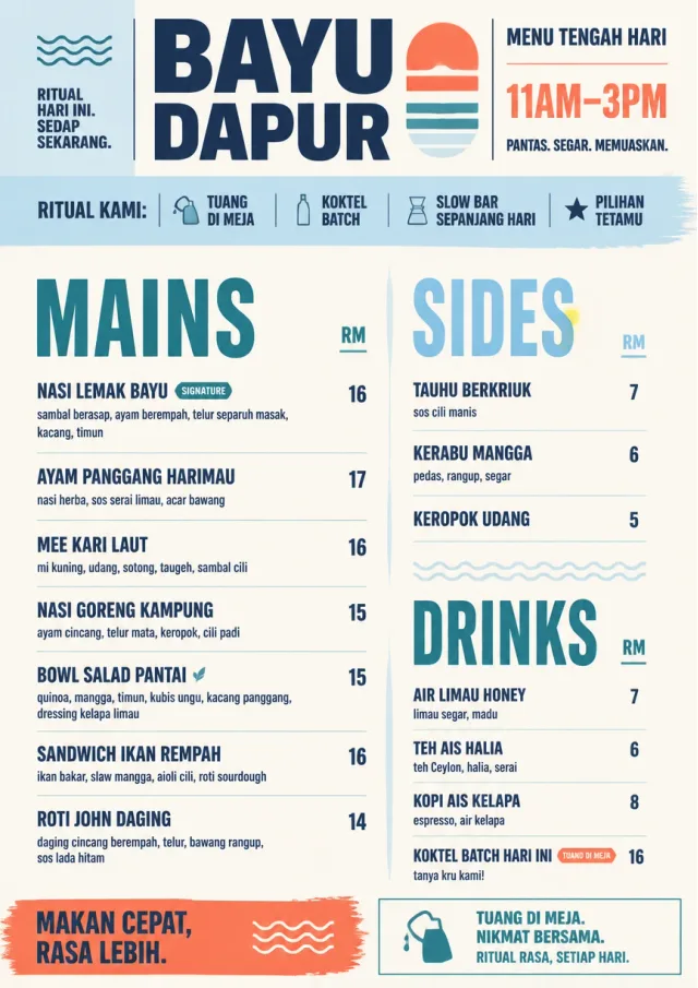 Counter Quick Board lunch-menu menu template preview