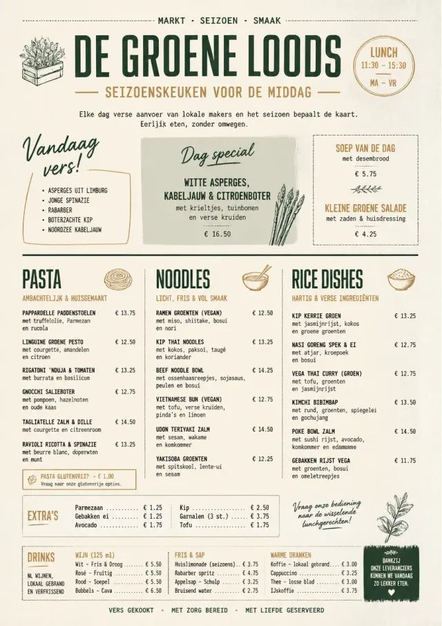 Market Fresh Midday lunch-menu menu template preview