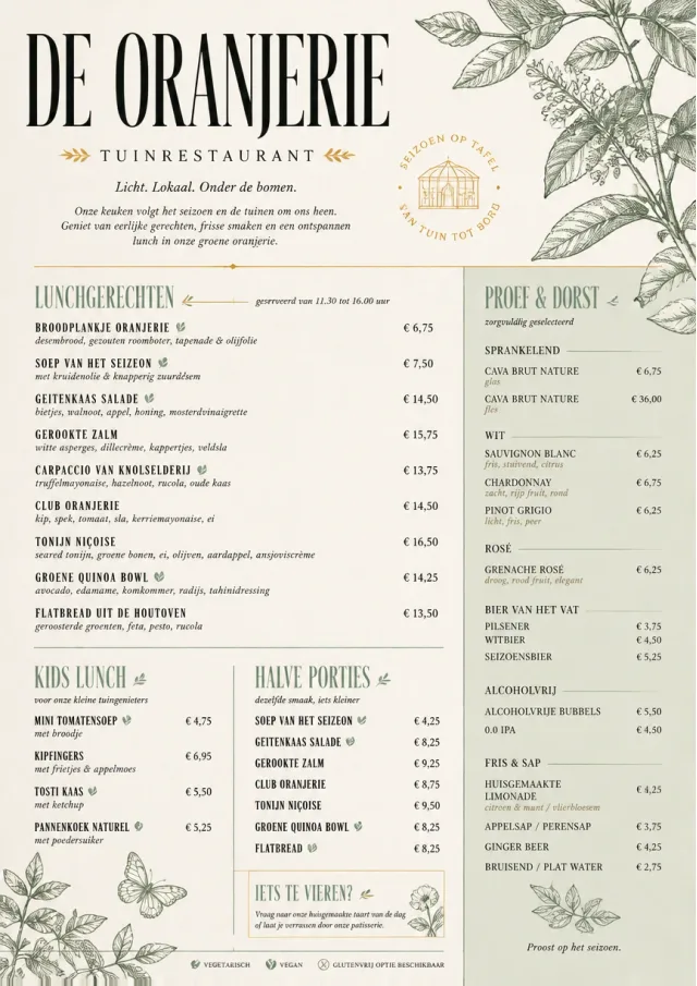 Garden Patio Day lunch-menu menu template preview