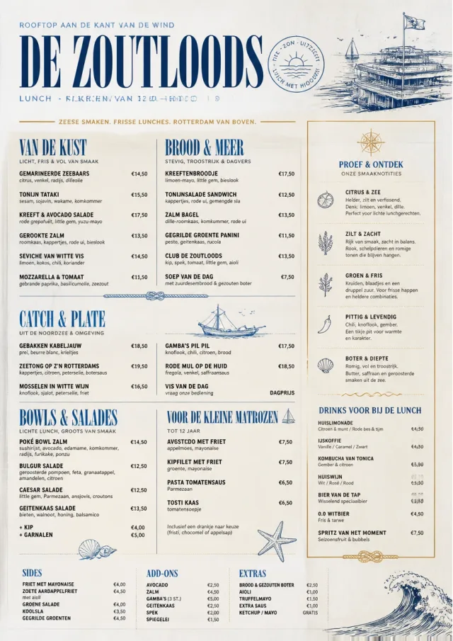 Coastal Midday lunch-menu menu template preview