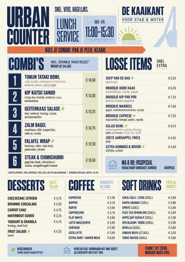 Urban Counter Quick lunch-menu menu template preview