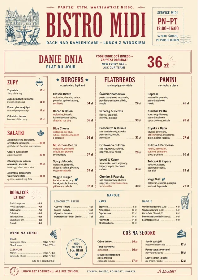 Bistro Midi lunch-menu menu template preview