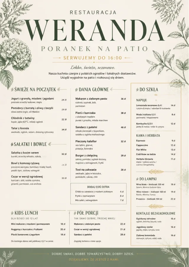 Garden Patio Day lunch-menu menu template preview