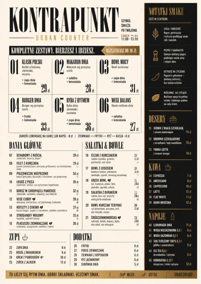 Urban Counter Quick lunch-menu menu template preview