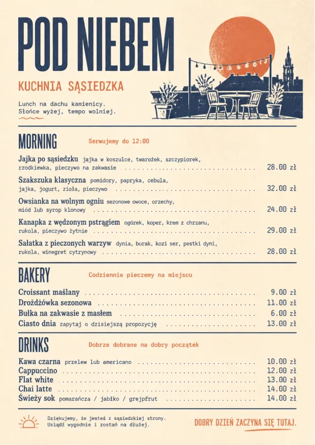 Sunrise Short Carte lunch-menu menu template preview