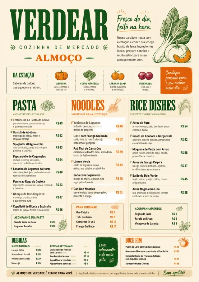 Market Fresh Midday lunch-menu menu template preview