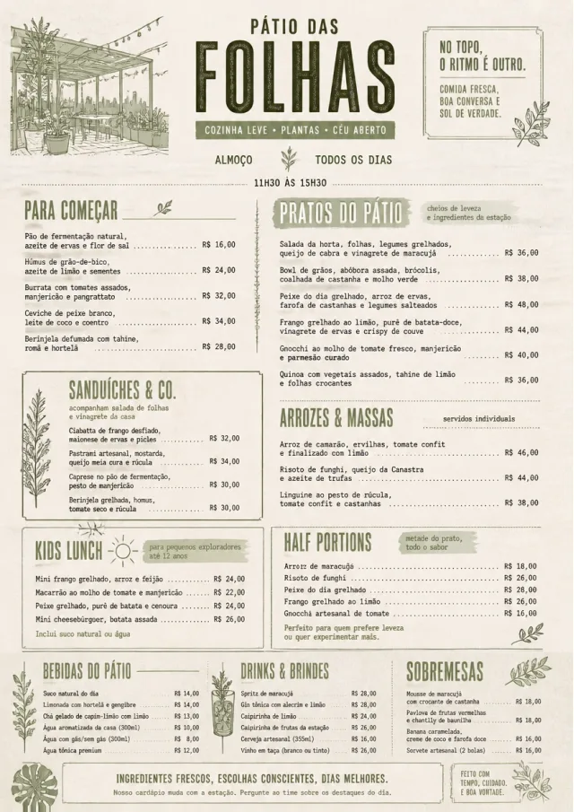 Garden Patio Day lunch-menu menu template preview