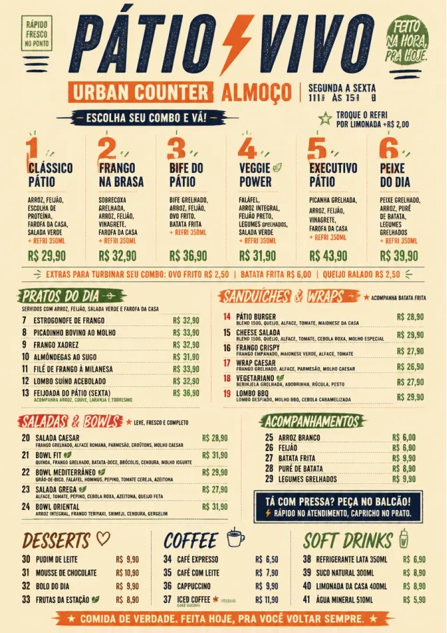 Urban Counter Quick lunch-menu menu template preview