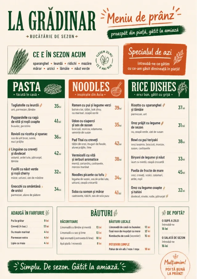 Market Fresh Midday lunch-menu menu template preview
