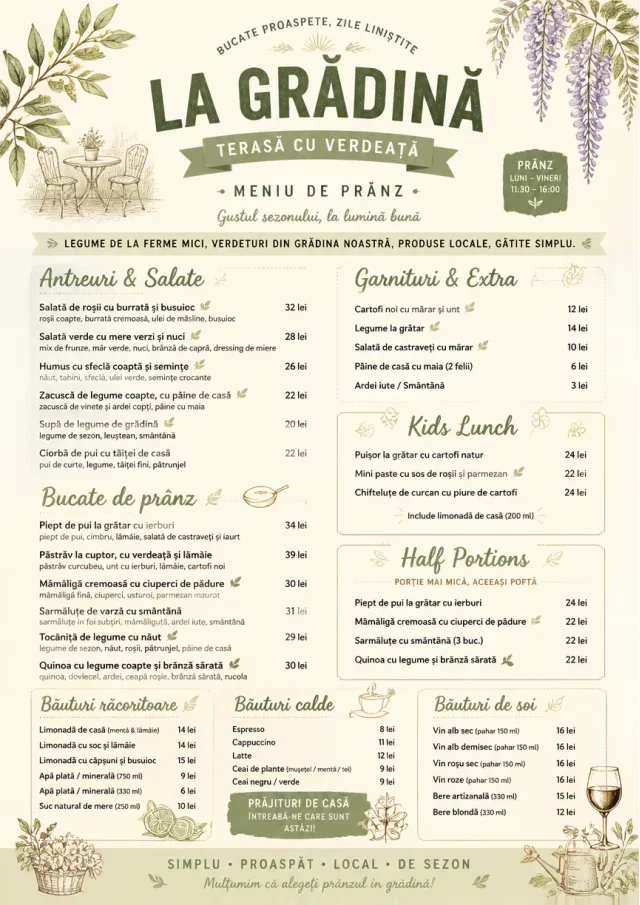 Garden Patio Day lunch-menu menu template preview
