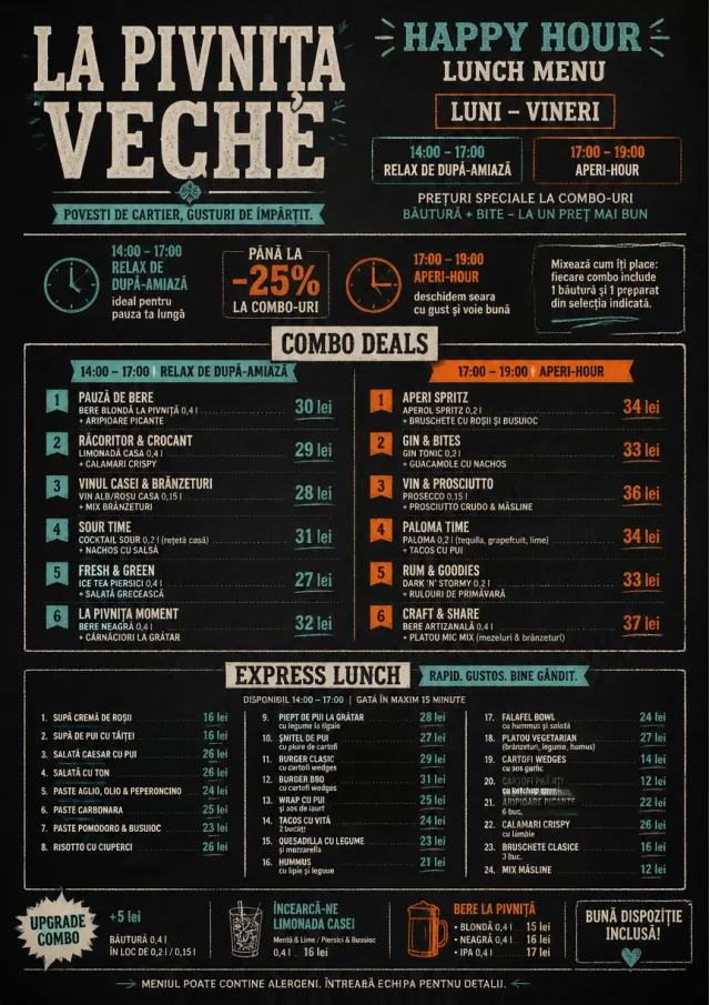 Happy Hour Promo lunch-menu menu template preview