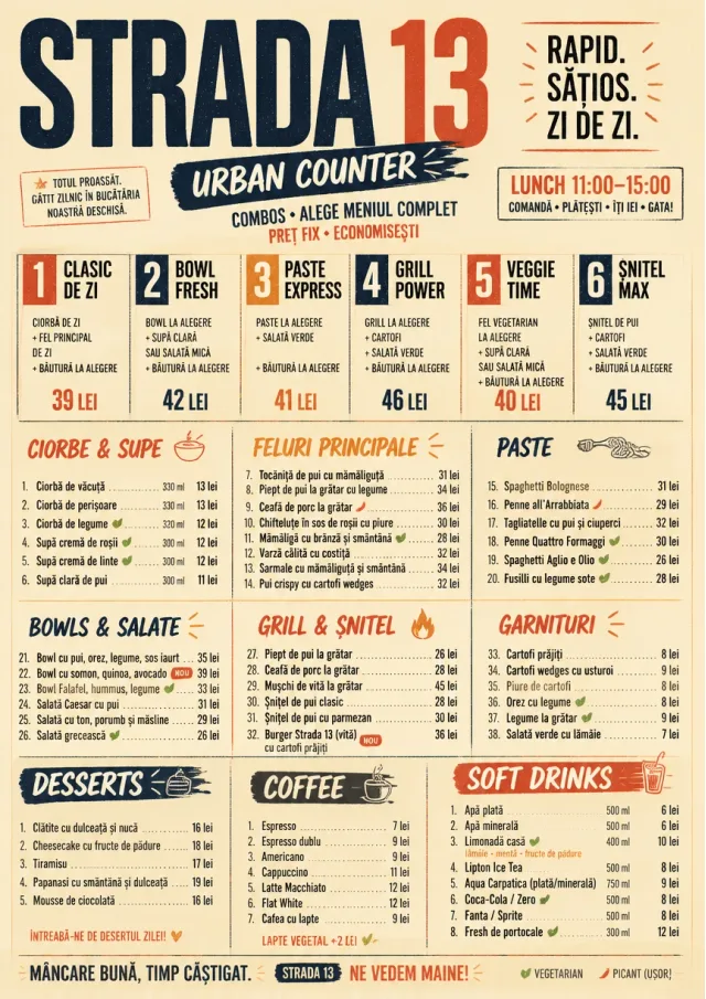 Urban Counter Quick lunch-menu menu template preview