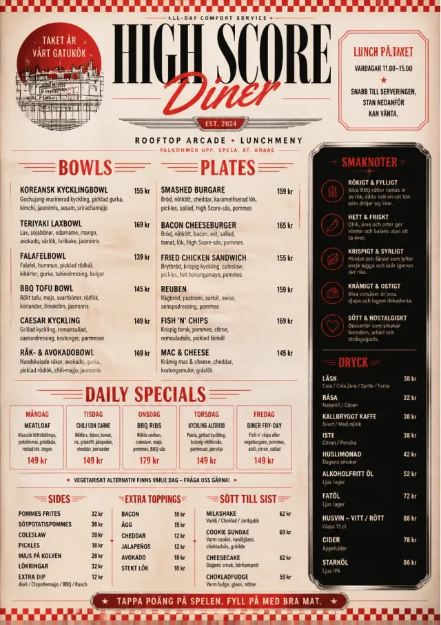 Diner Comfort lunch-menu menu template preview