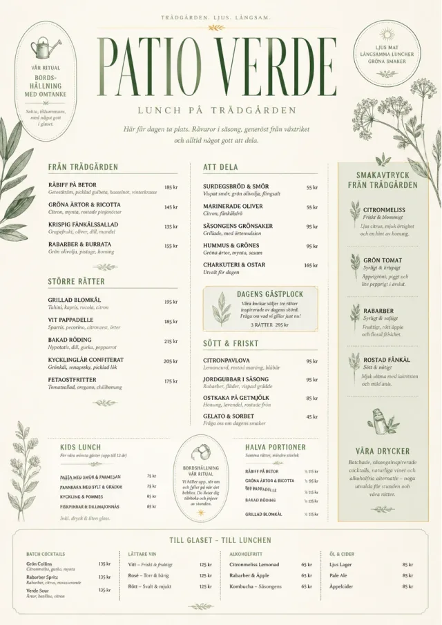 Garden Patio Day lunch-menu menu template preview