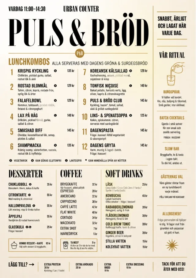 Urban Counter Quick lunch-menu menu template preview