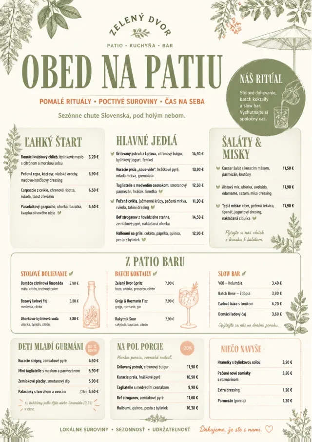 Garden Patio Day lunch-menu menu template preview