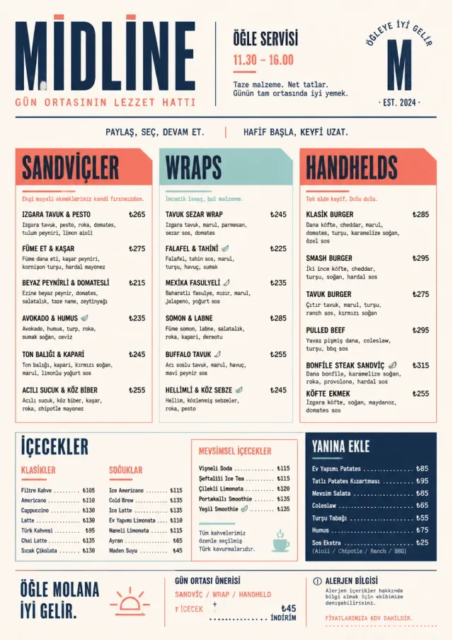 Modern Brunch Editorial lunch-menu menu template preview