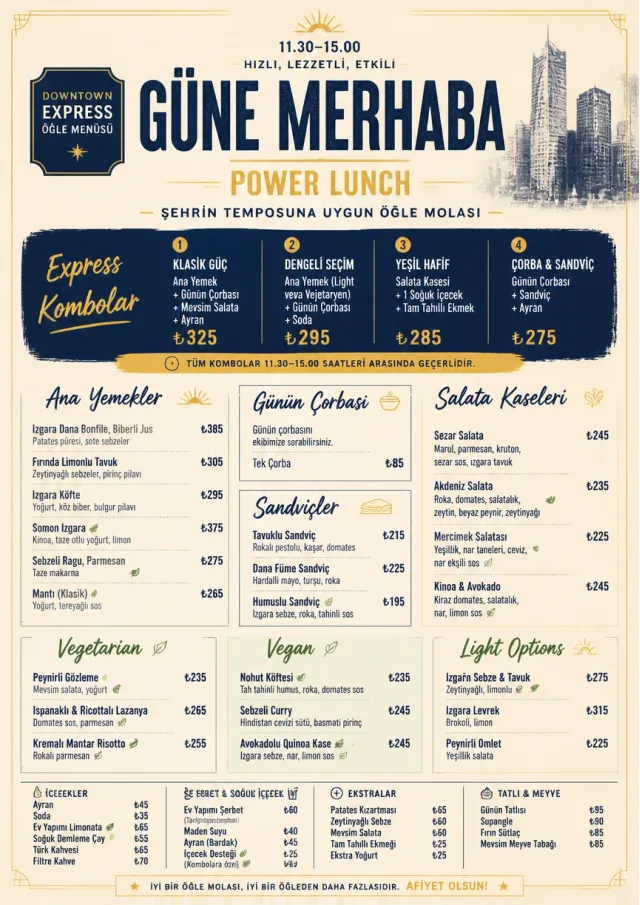 Power Lunch lunch-menu menu template preview